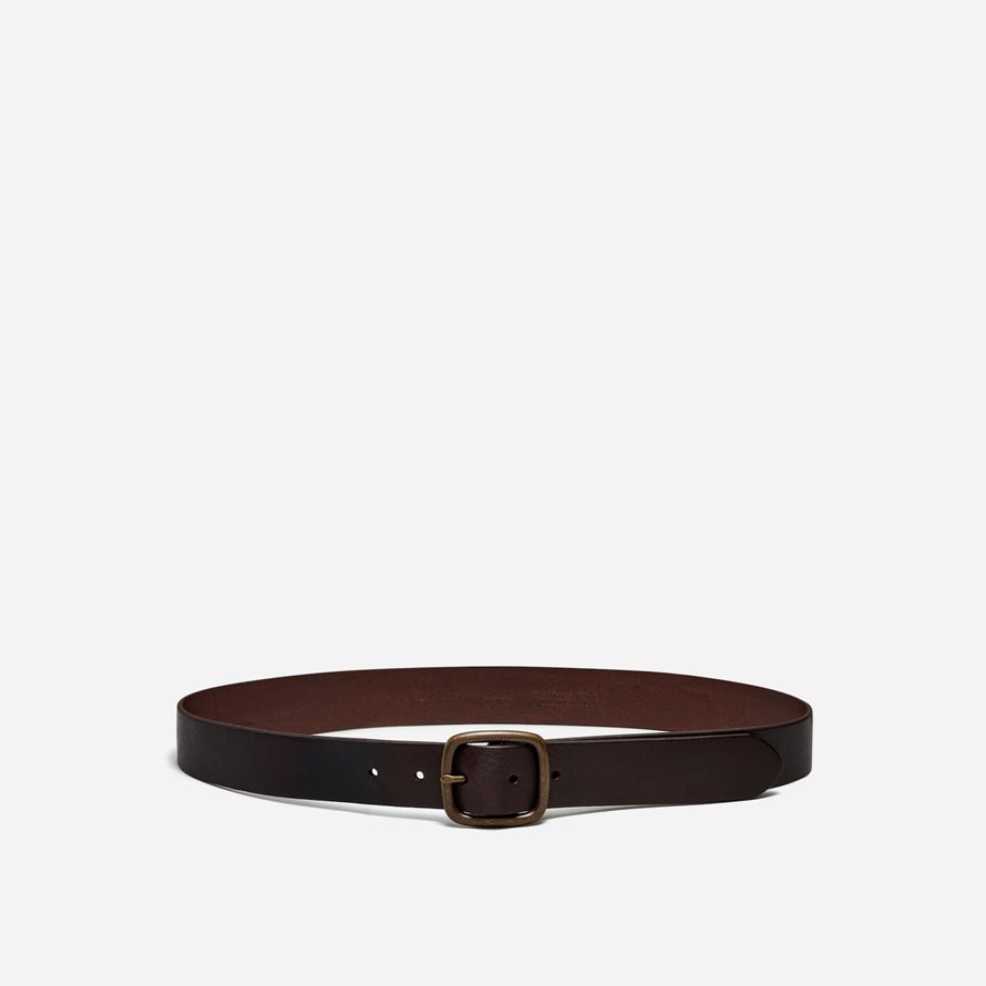 brun madewell cuir center-bar mens belt