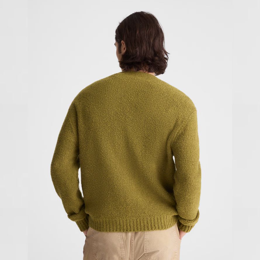 mens madewell bouclé cardigan vert