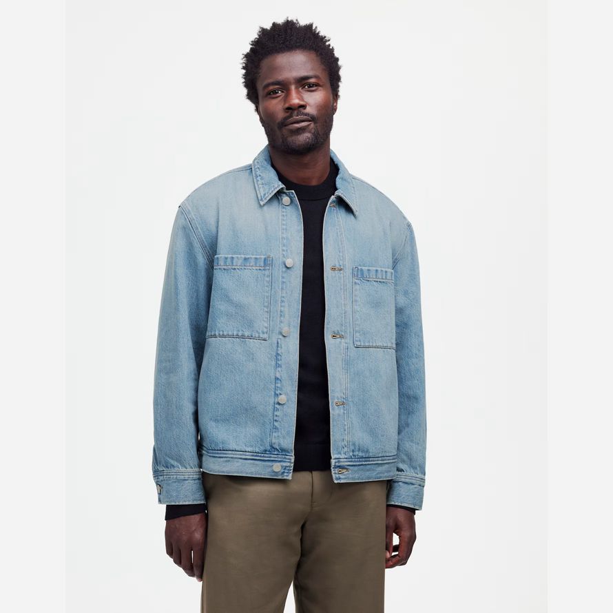 madewell shirt mens denim jacket bleu