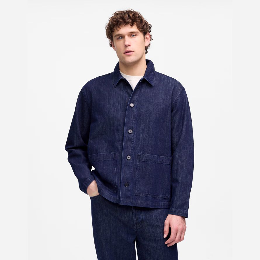 navy mens madewell corvée veste en jean