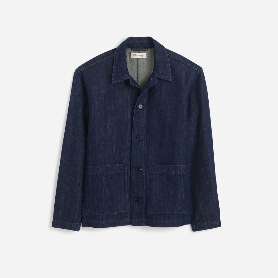 navy mens madewell corvée veste en jean