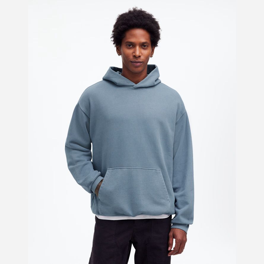 bleu gris mens madewell la mccarren poids moyen hoodie
