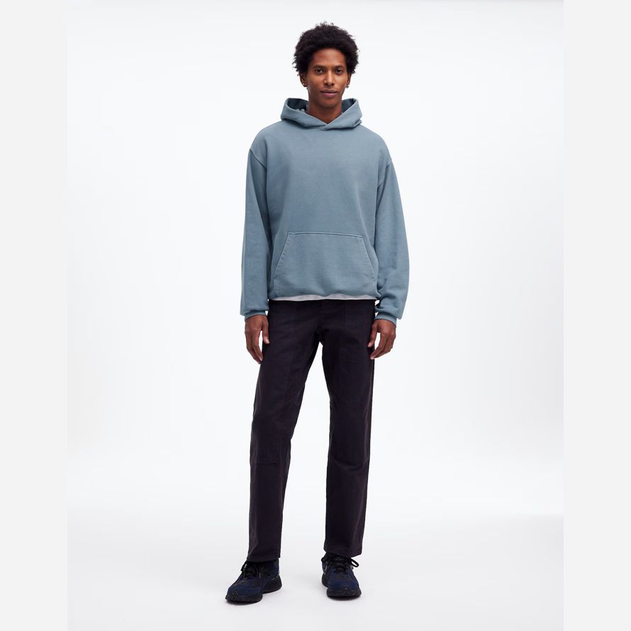 bleu gris mens madewell la mccarren poids moyen hoodie