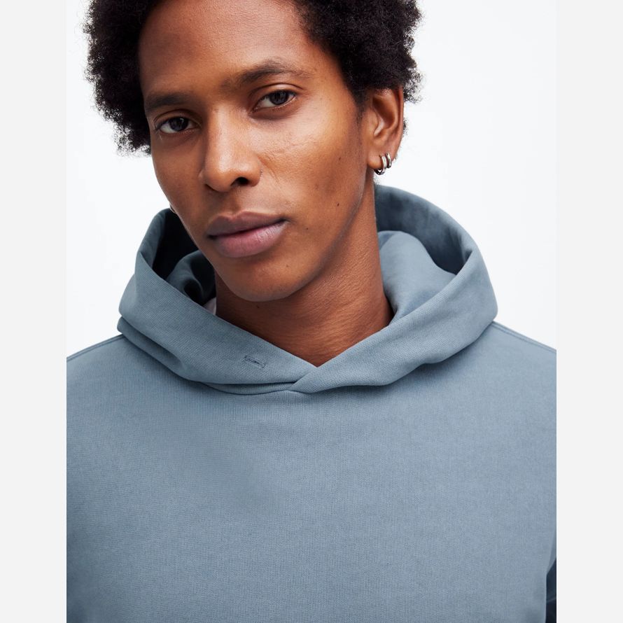 bleu gris mens madewell la mccarren poids moyen hoodie