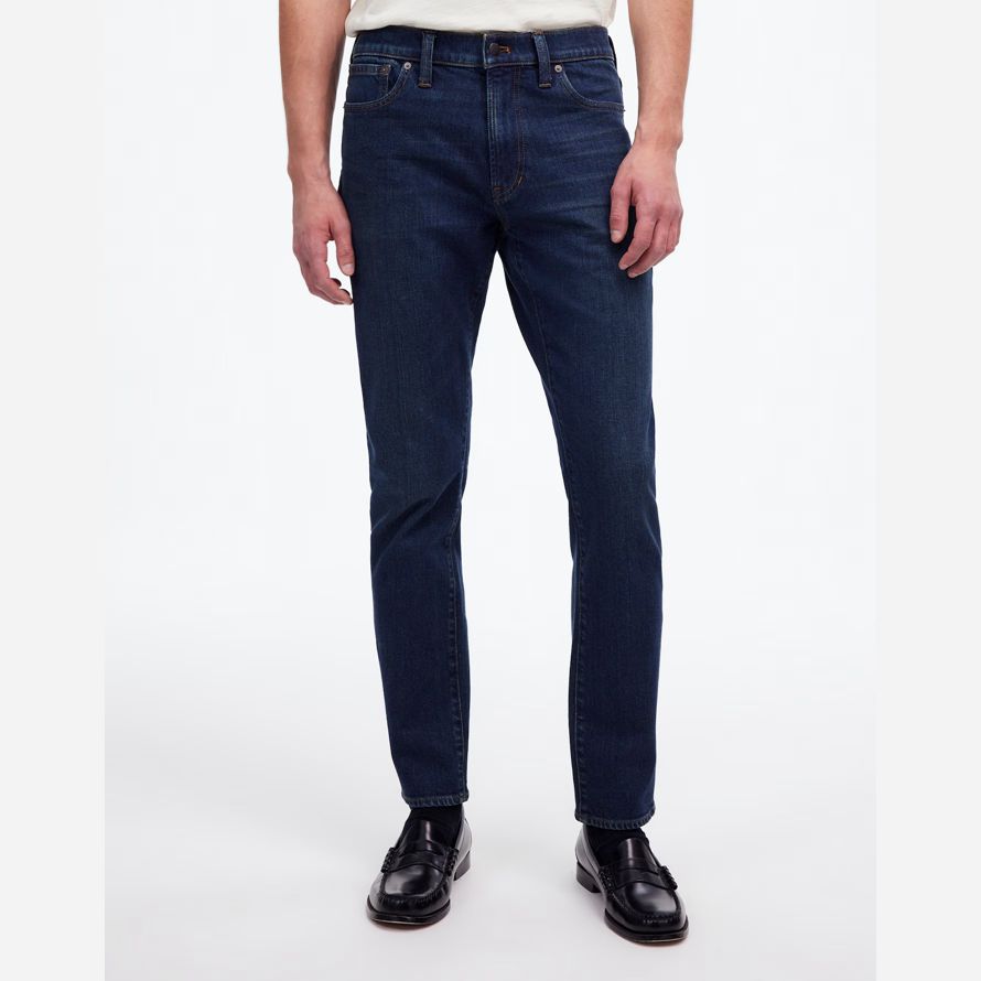 bleu foncé mens madewell slim jeans