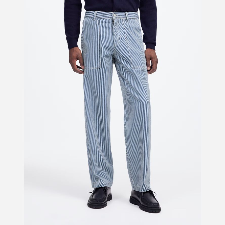 madewell baggy surplus ingénieur bande mens jeans bleu