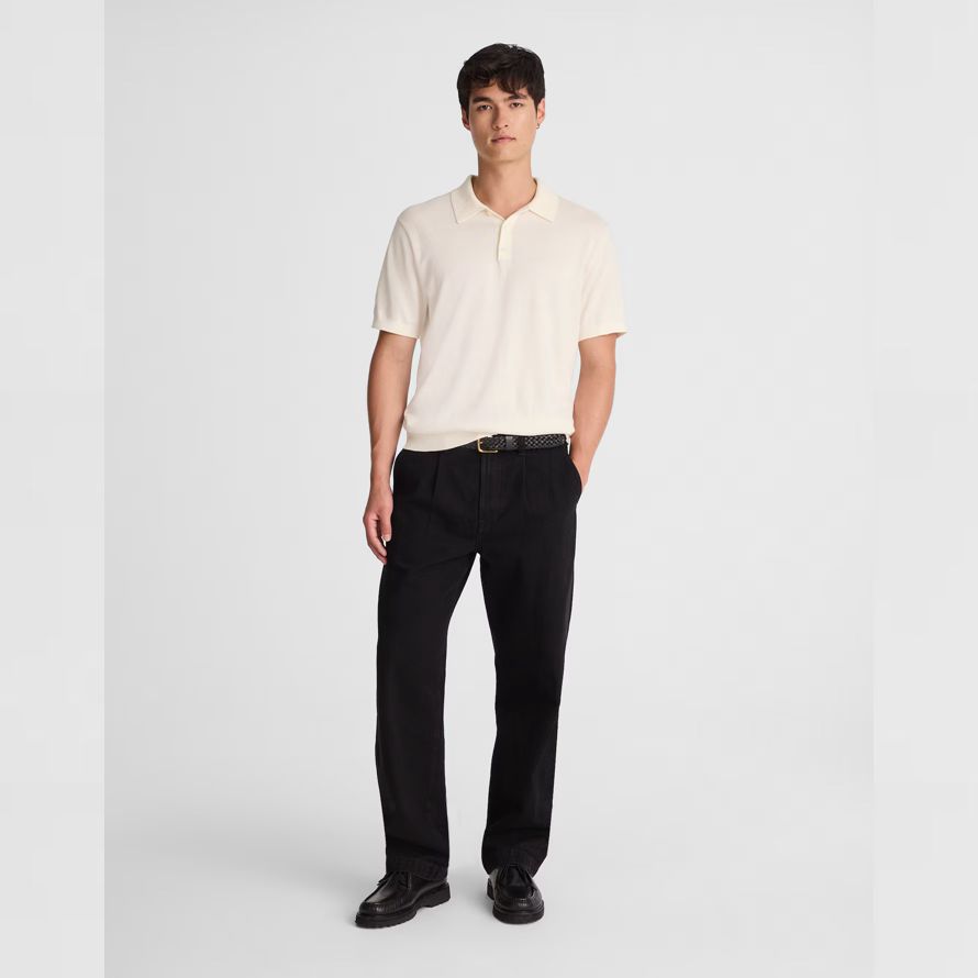 madewell À trois boutons pull polo mens À la crème léger