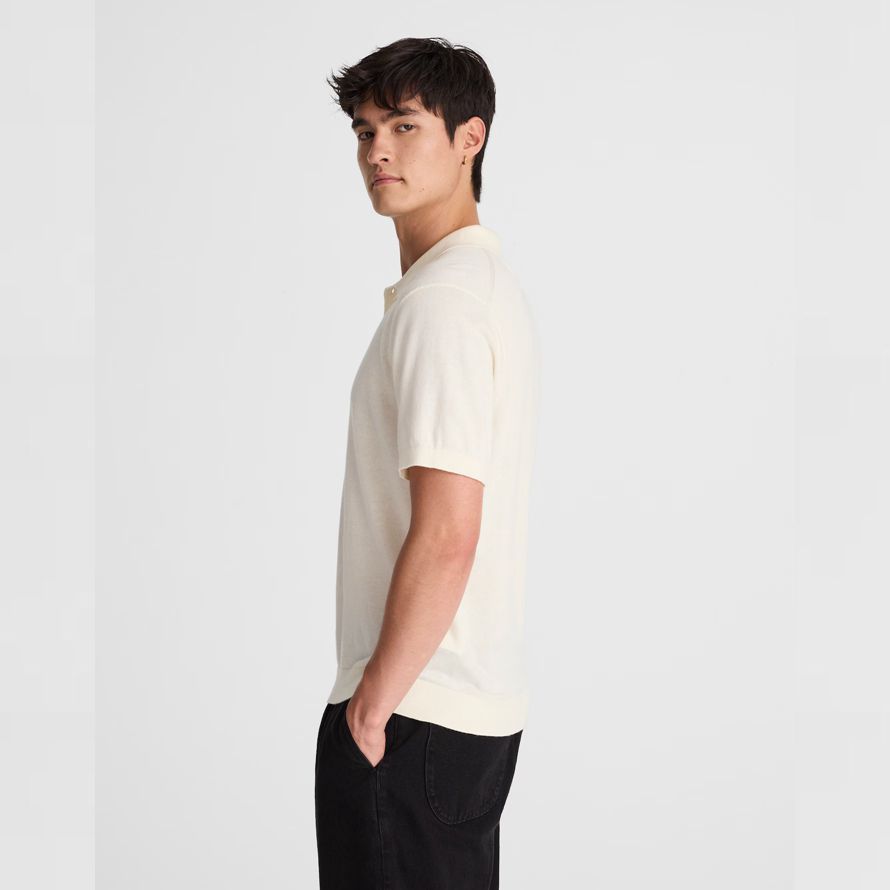 madewell À trois boutons pull polo mens À la crème léger