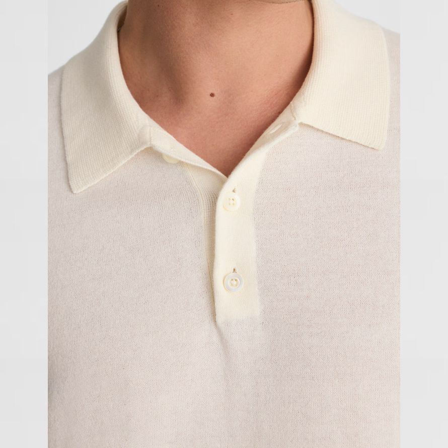 madewell À trois boutons pull polo mens À la crème léger