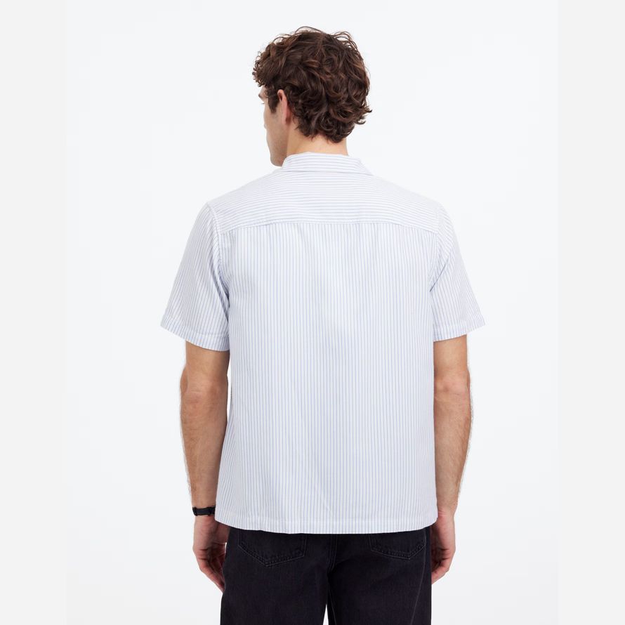 madewell camp col À manches courtes et tous les jours en sergé de chemises homme bleu clair blanc