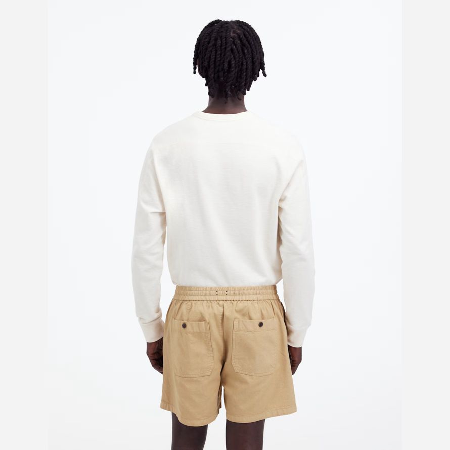 brown mens madewell everywear mélange de coton short