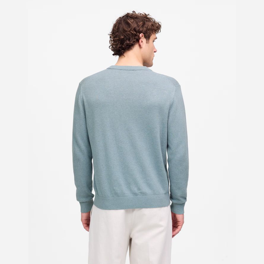 bleu madewell léger encolure ras du cou en coton-mélange de lin pull homme