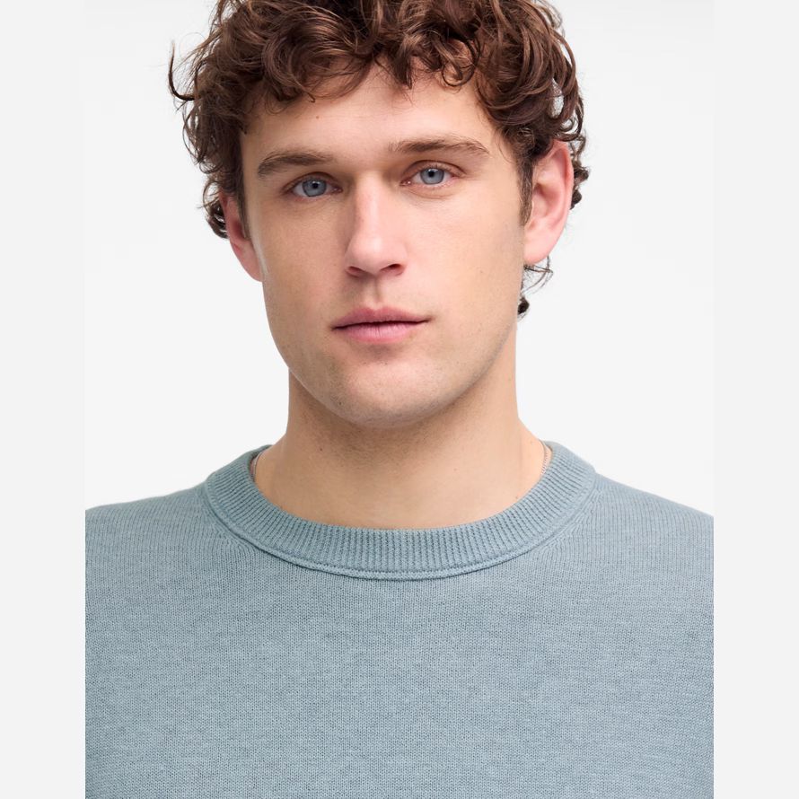 bleu madewell léger encolure ras du cou en coton-mélange de lin pull homme