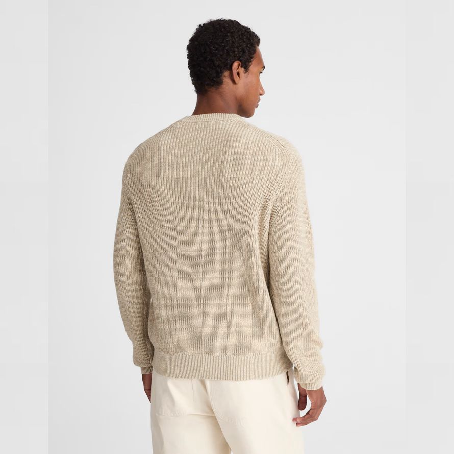 madewell coton shaker-point de la crewneck pull homme crème