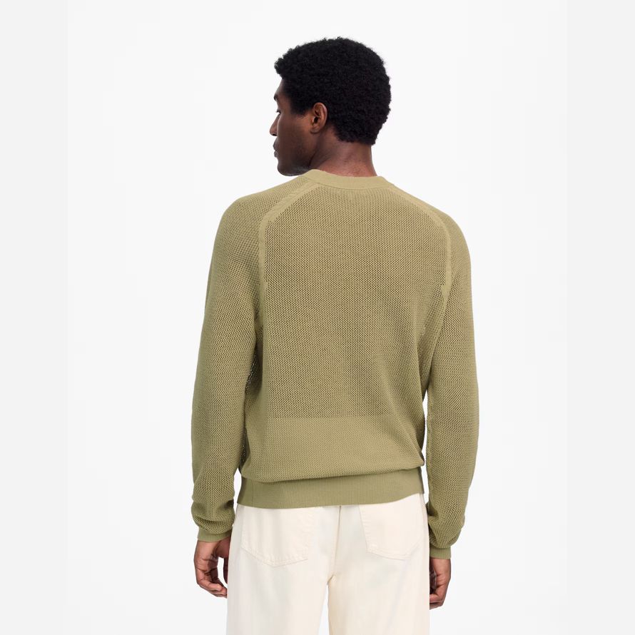 mens madewell maille-encolure ras du cou en tricot de coton de linge de chandail dolive