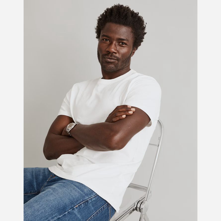 madewell vêtement teint allday crewneck mens t-shirts blancs