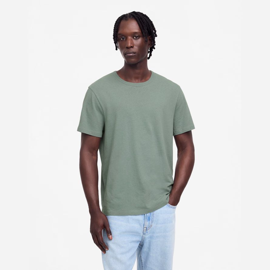 mens madewell allday coton mélange de lin t-shirts vert