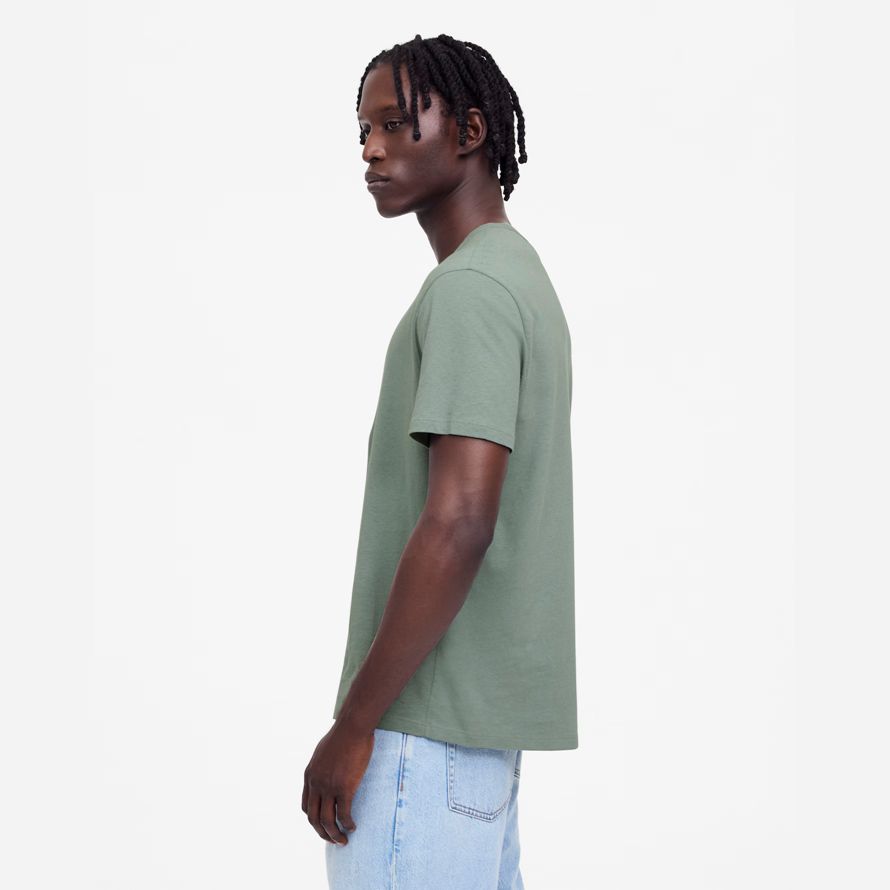 mens madewell allday coton mélange de lin t-shirts vert