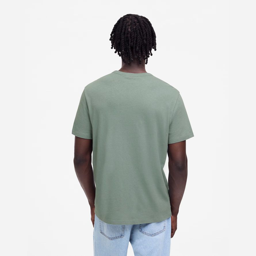 mens madewell allday coton mélange de lin t-shirts vert