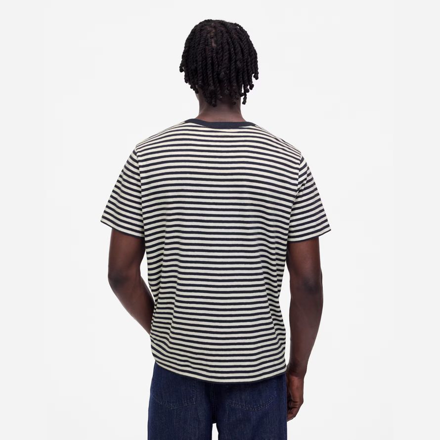navy white mens madewell allday coton mélange de lin t-shirts