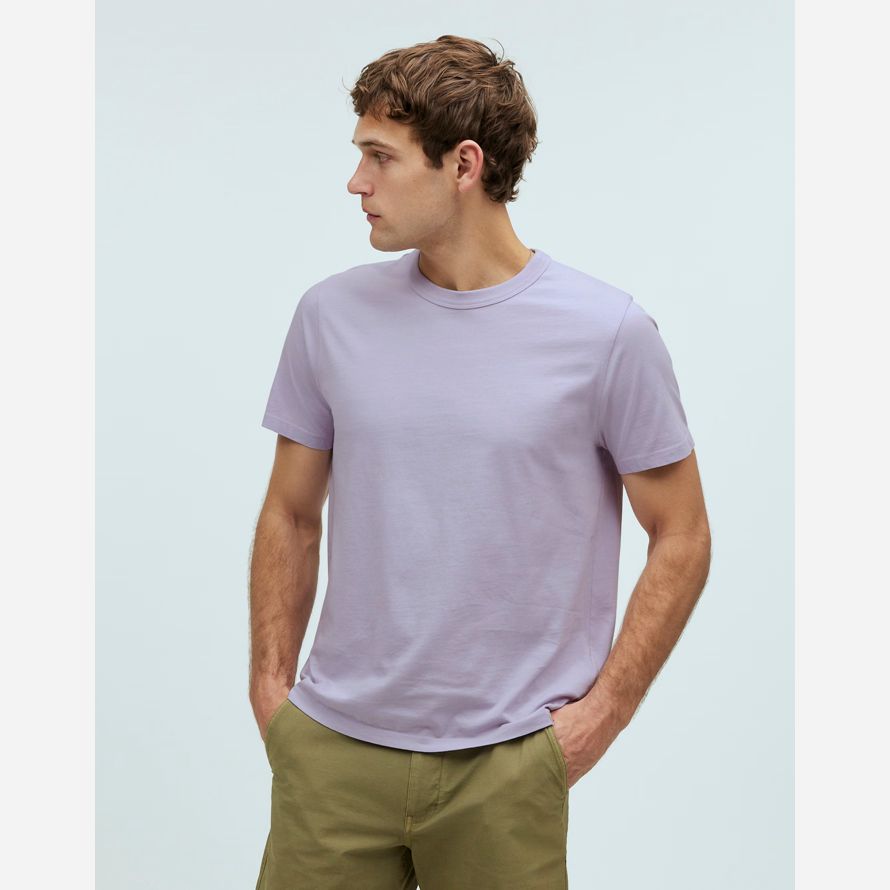 la lumière pourpre mens madewell vêtement teint allday encolure ras du cou t-shirts