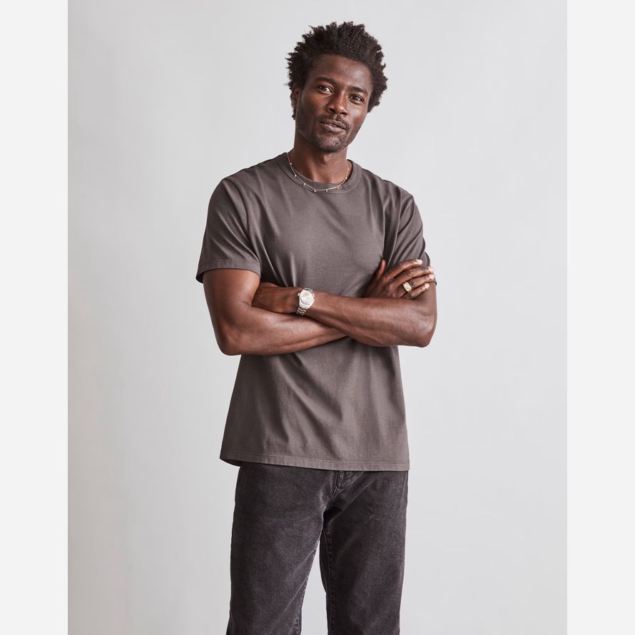 gris foncé mens madewell vêtement teint allday encolure ras du cou t-shirts