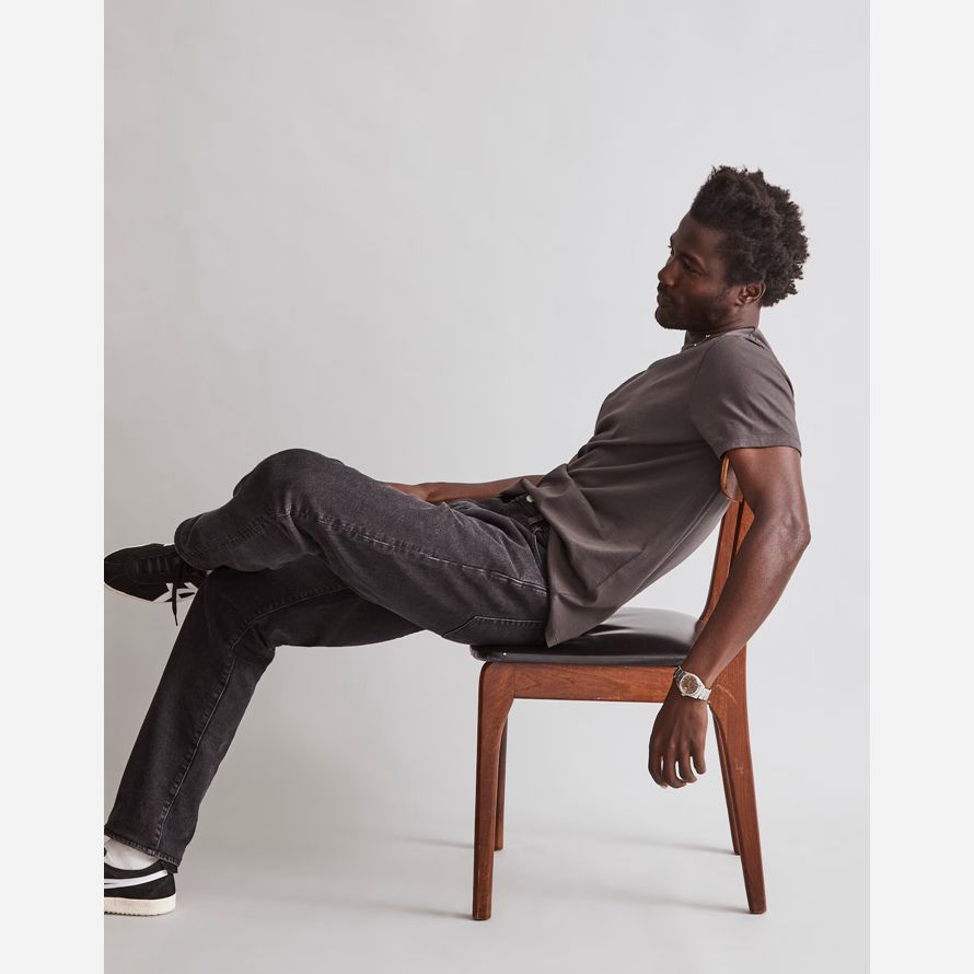 gris foncé mens madewell vêtement teint allday encolure ras du cou t-shirts