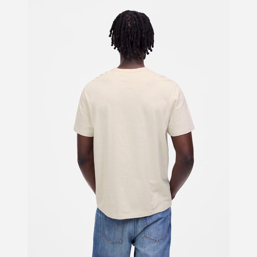 beige mens madewell allday coton mélange de lin t-shirts