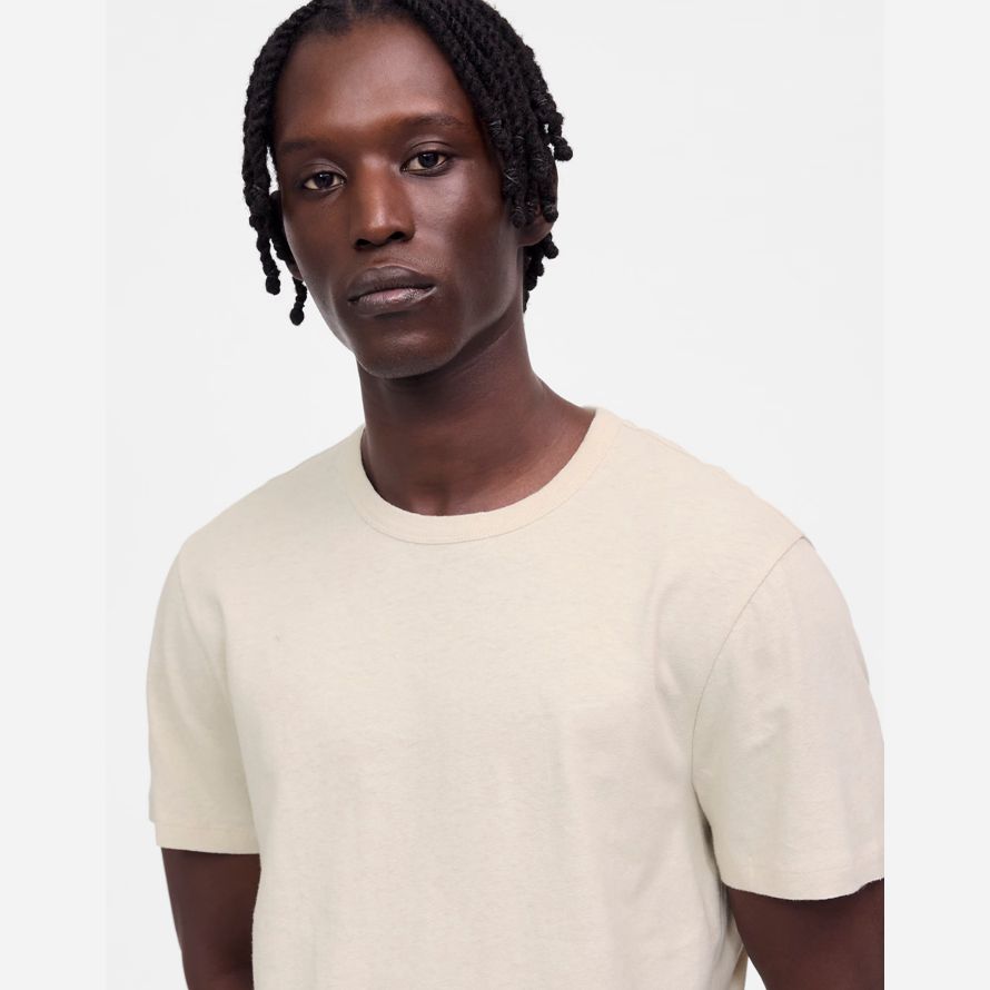 beige mens madewell allday coton mélange de lin t-shirts