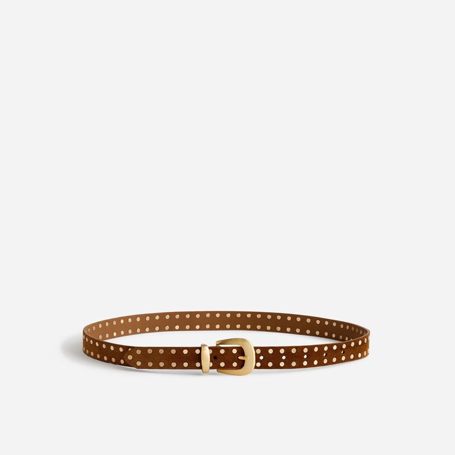 womens madewell plat cloutés western ceinture marron