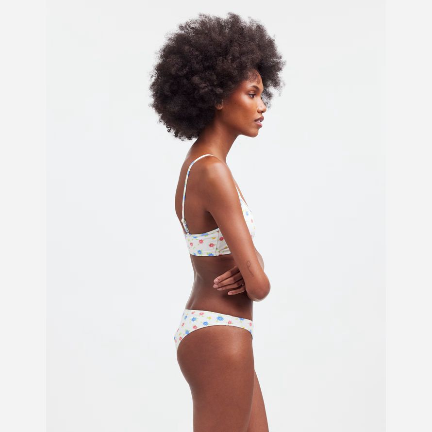 madewell frankies colombe classic womens bas de bikini blanc multicolore