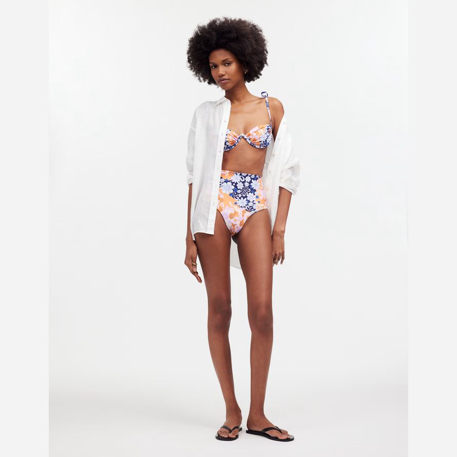 multicolore womens madewell agua bendita haut de bikini