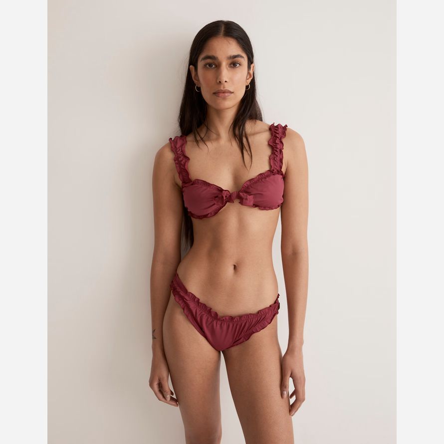 madewell frankies colby womens haut de bikini rouge