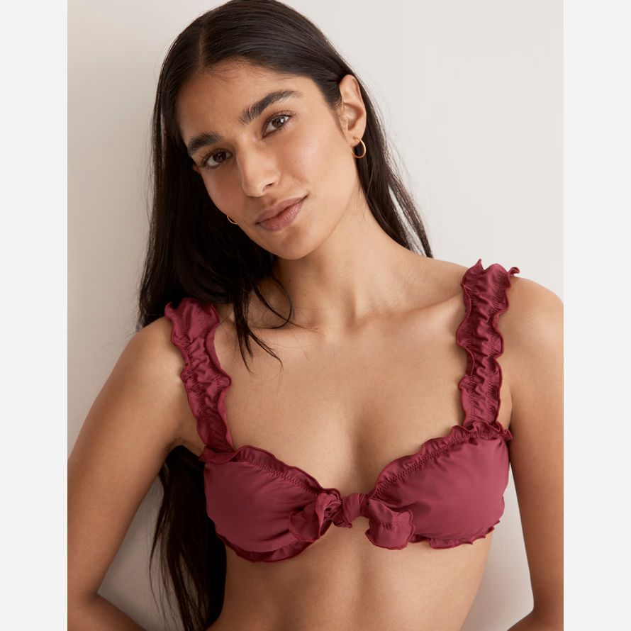madewell frankies colby womens haut de bikini rouge