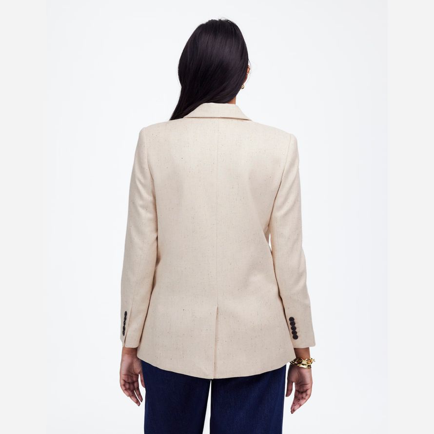 beige womens madewell la kline blazer