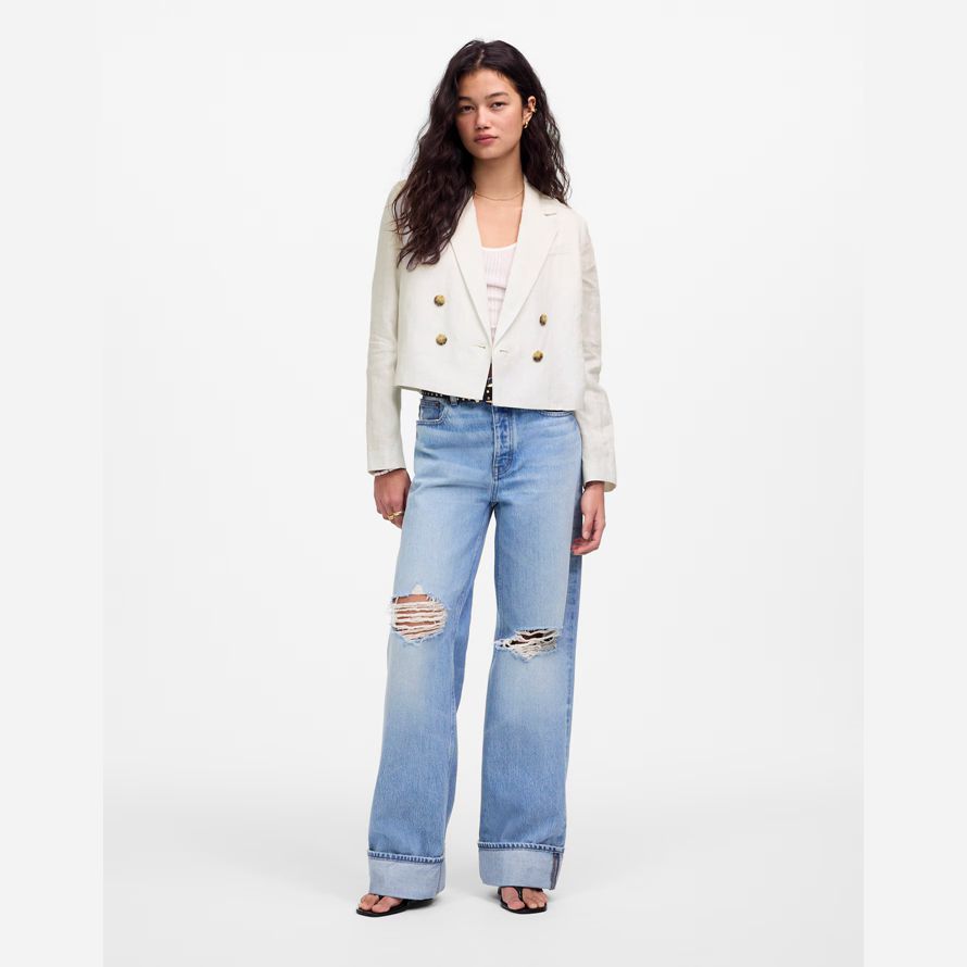 blanc madewell double-breasted culture womens blazer