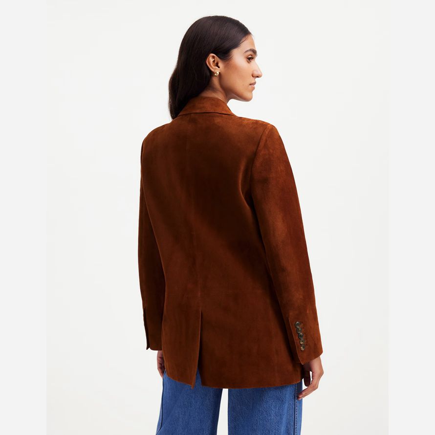 womens madewell la kline blazer marron foncé