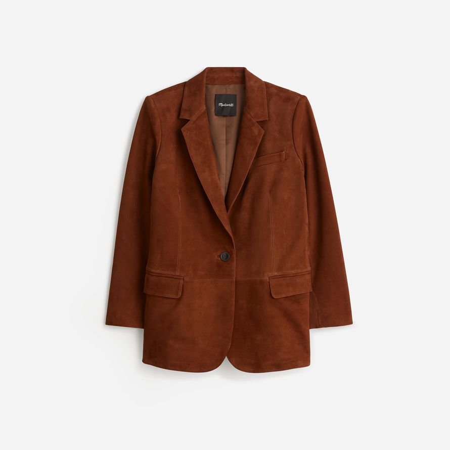 womens madewell la kline blazer marron foncé