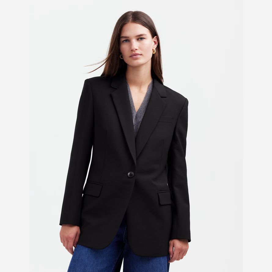 madewell la kline womens blazer noir