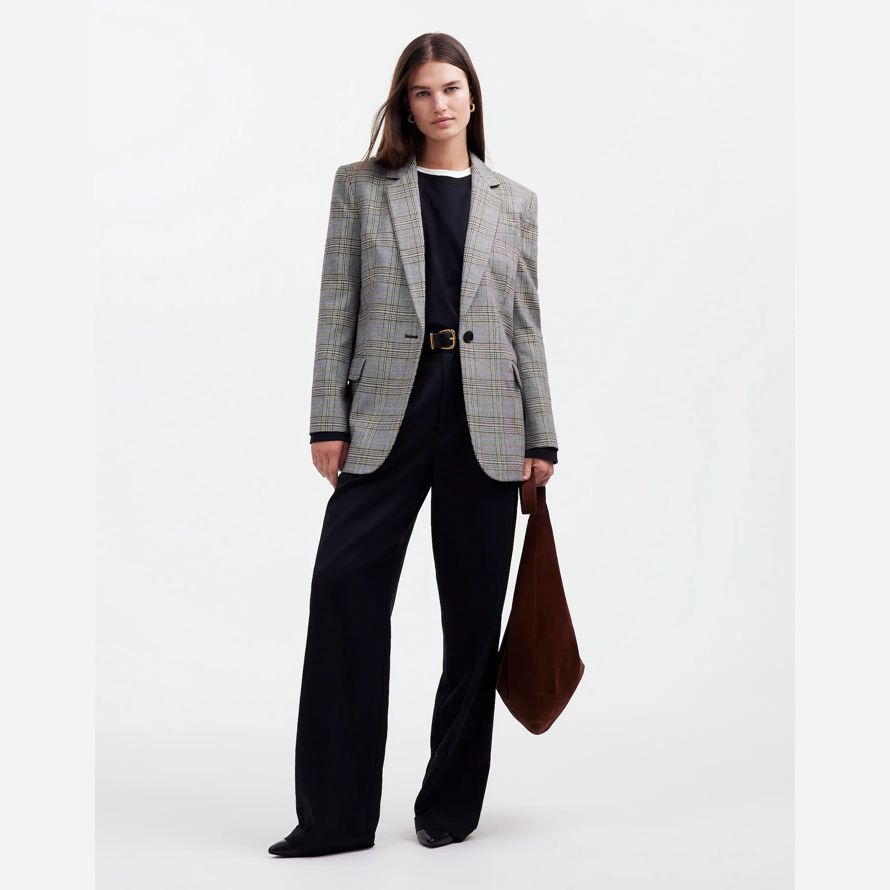 grey womens madewell la kline blazer