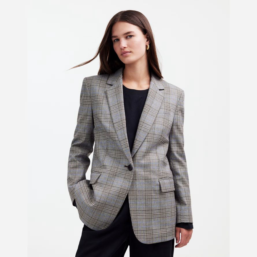 grey womens madewell la kline blazer