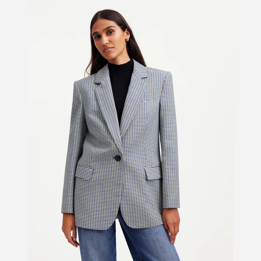 grey blue womens madewell la kline blazer
