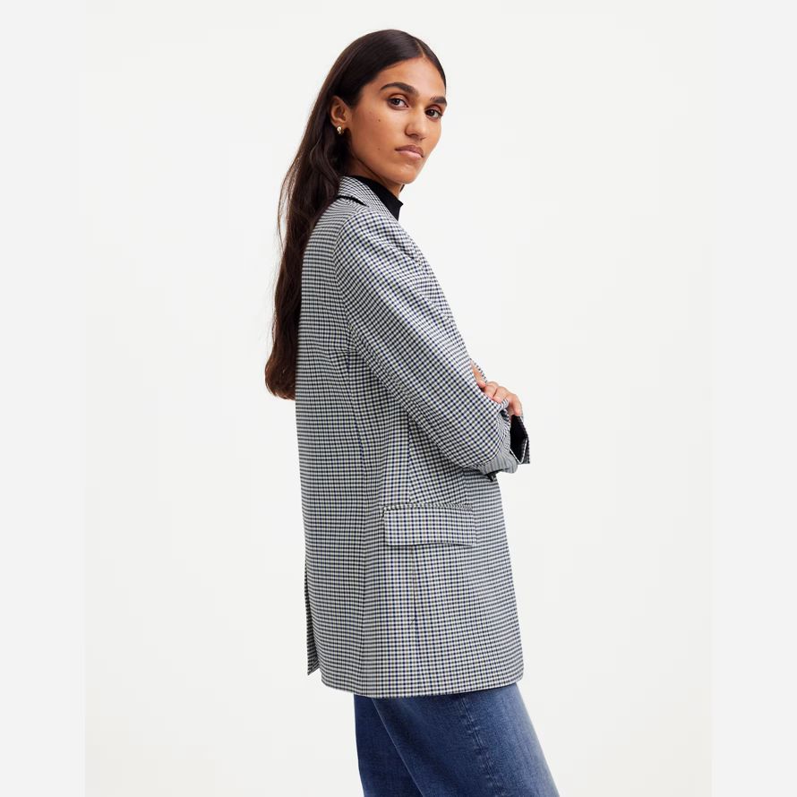 grey blue womens madewell la kline blazer