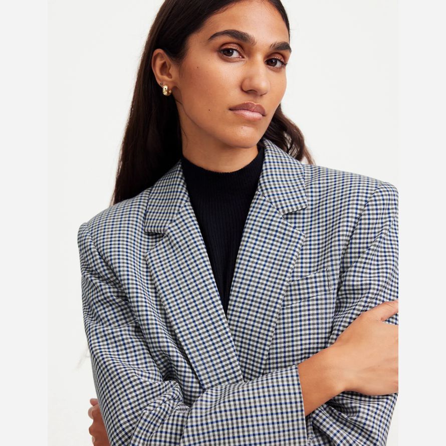 grey blue womens madewell la kline blazer