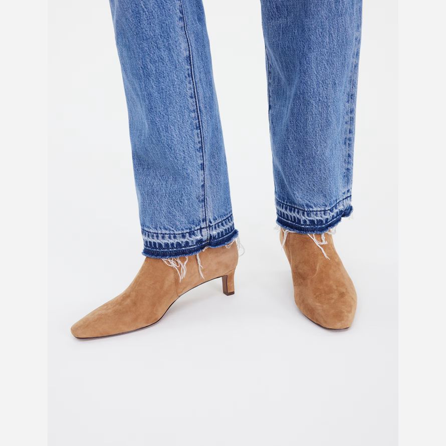 womens madewell les dimes kitten-heel bottes brown