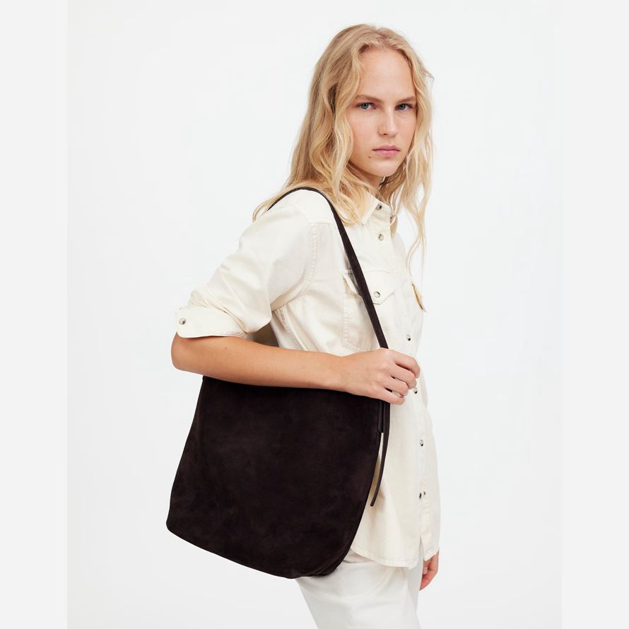 chocolat noir womens madewell lindispensable fourre-tout sac seau