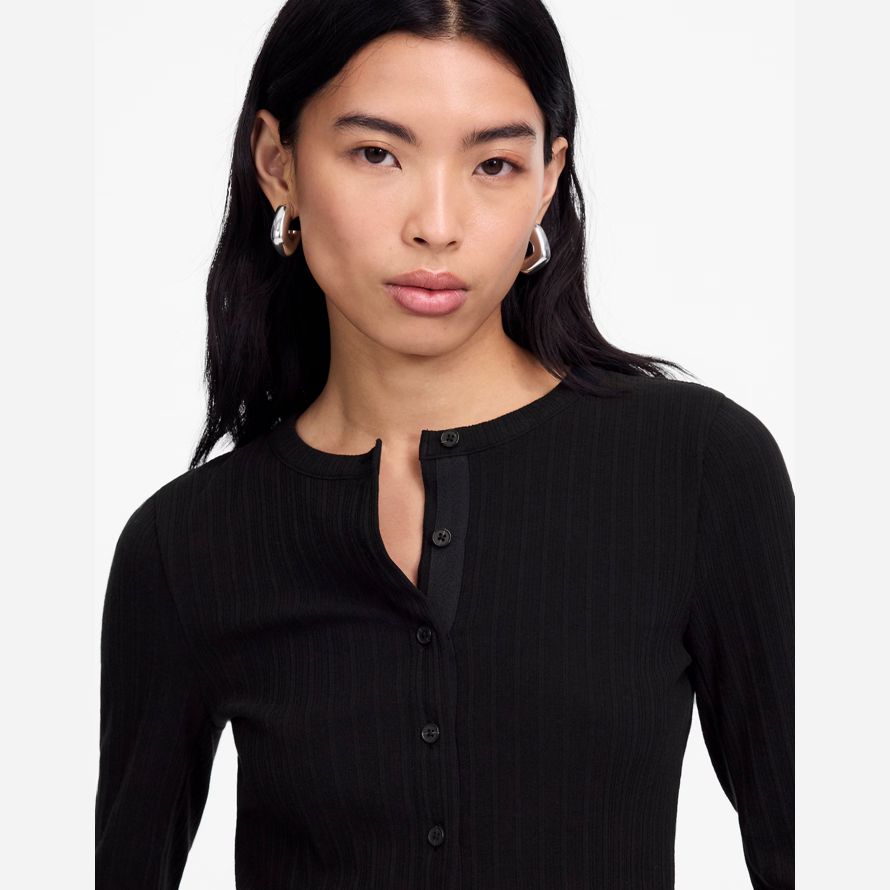 womens madewell coton Évasée-cardigan À manches noir
