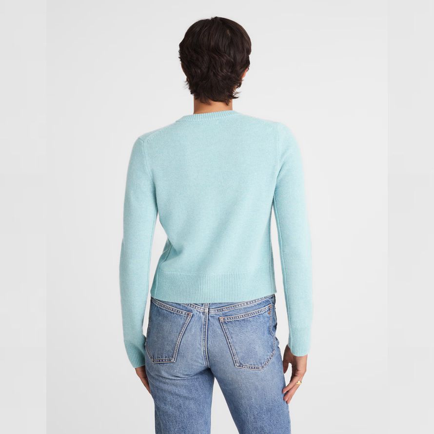 madewell cachemire bouton-face womens cardigan bleu clair