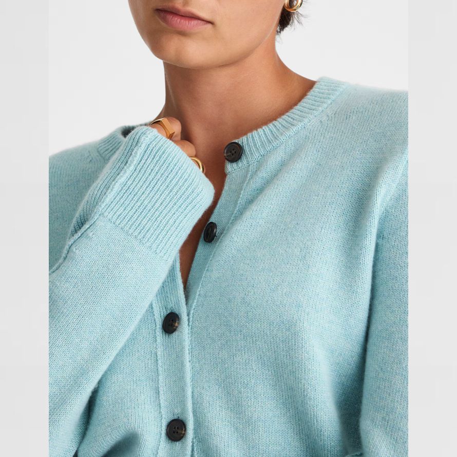 madewell cachemire bouton-face womens cardigan bleu clair
