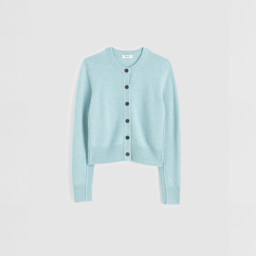 madewell cachemire bouton-face womens cardigan bleu clair
